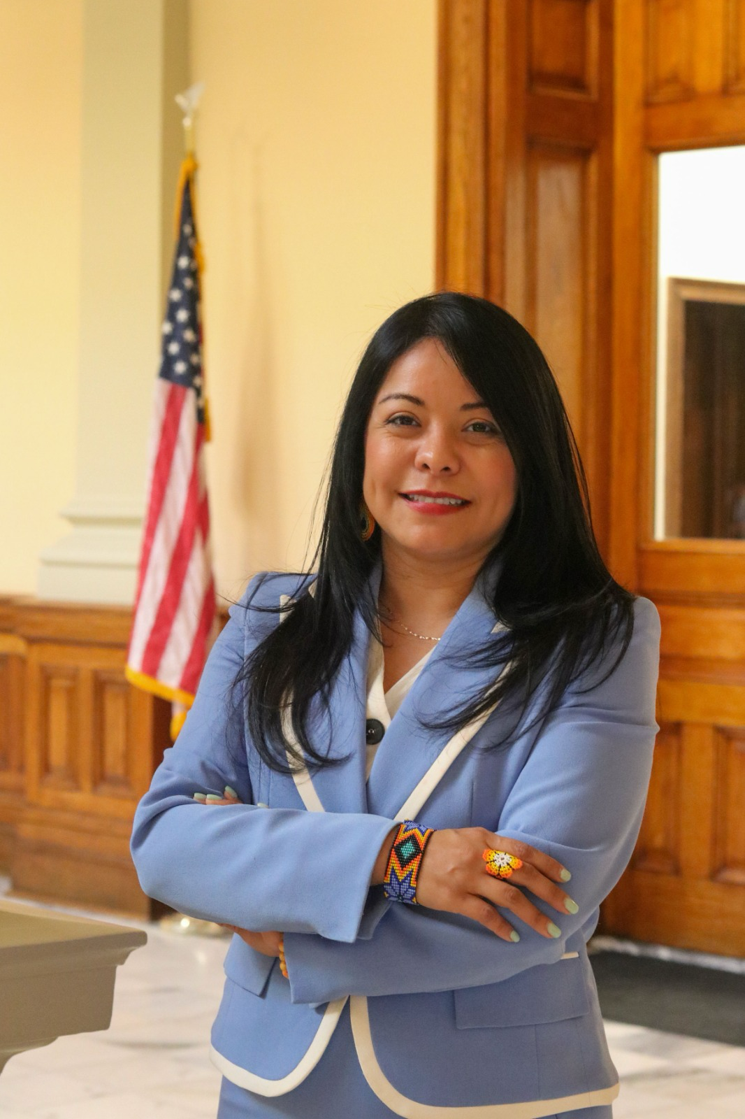 Attorney Brenda López Romero at the Georgia State Capitol